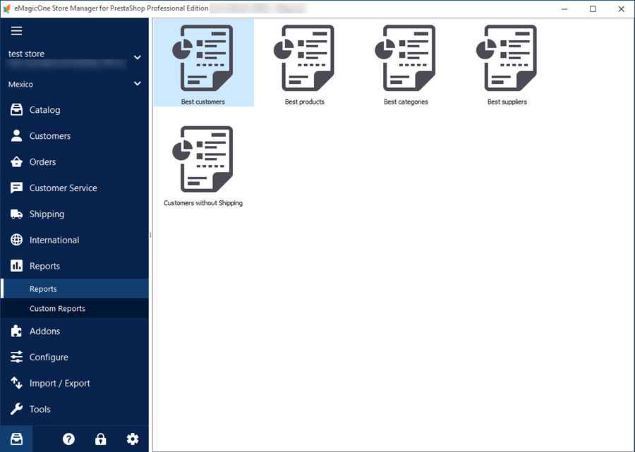 Create PrestaShop Reports with eMagicOne Store Manager