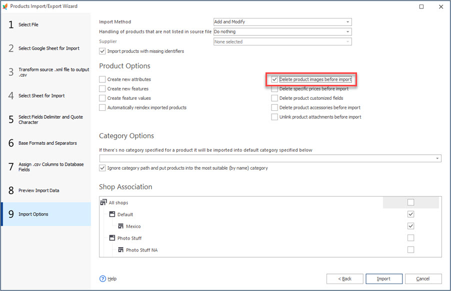 Delete Product Images Option at Last Step of Import Wizard Delete Product Images Option at Last Step of Import Wizard in Store Manager