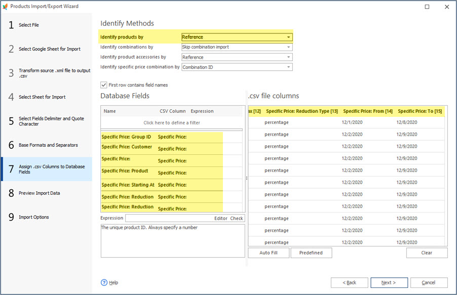 Field Mapping for Bulk PrestaShop Specific Prices Updates During Import