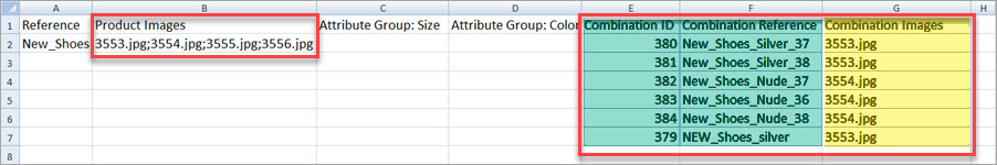 Import Combinations Images File Example Exported Import Combinations Images File Example Exported with Store Manager