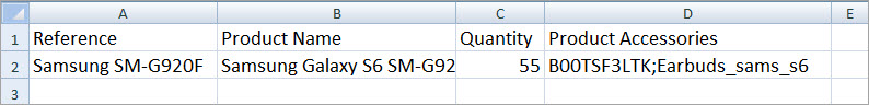 Import PrestaShop Product Accessories File Example Import Product Accessories File Example