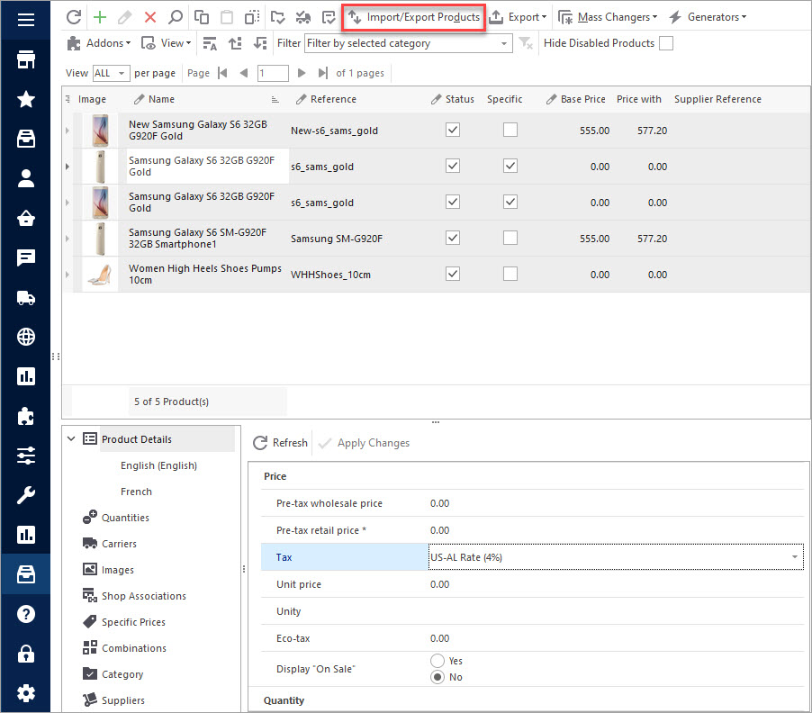 Launch Import Wizard to Update Tax Rules in Bulk with Store Manager