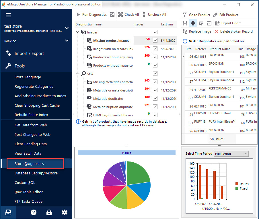 Launch Store Diagnostics Tool Launch Store Diagnostics Tool in Store Manager