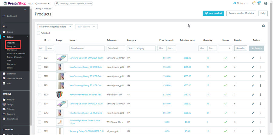 Manage PrestaShop Categories Products from Backend Manage PrestaShop Categories&Products from Admin