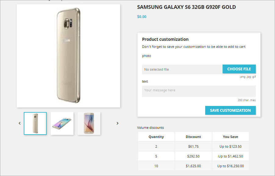 PrestaShop Product Customization on Product Page PrestaShop Product Customization on Product Page Frontend