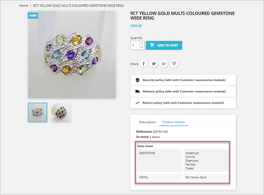 PrestaShop Product with Added Features Frontend PrestaShop Product with Added Features