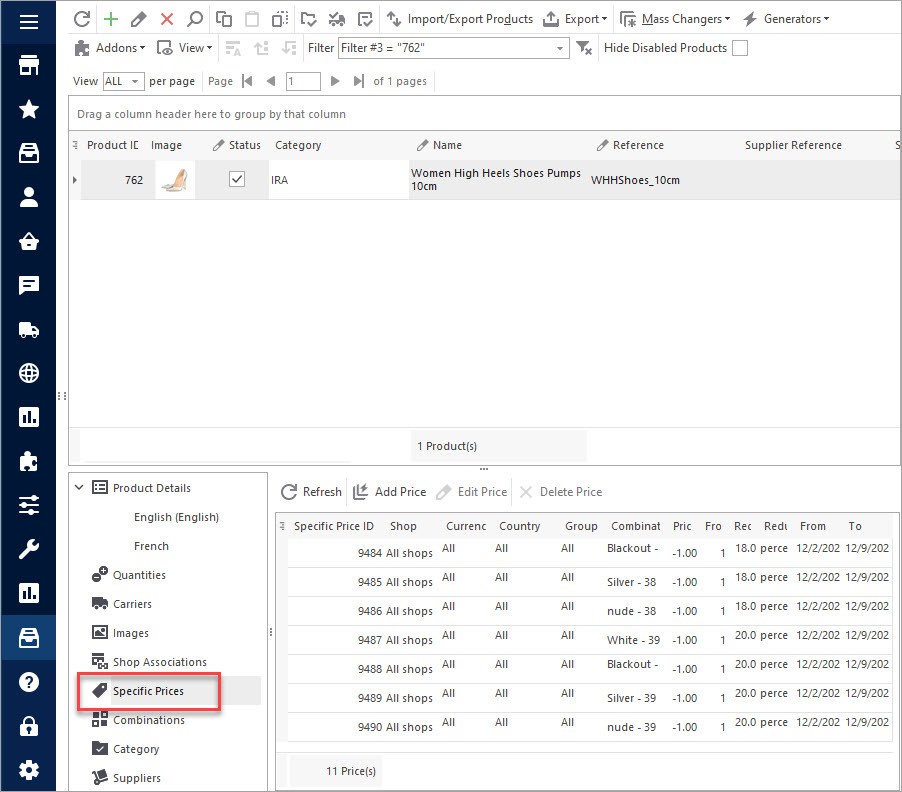 PrestaShop Specific Prices After Import Check PrestaShop Specific Prices After Import Check in Store Manager