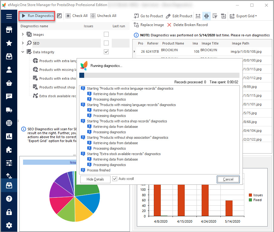 Run Store Diagnostics in Store Manager