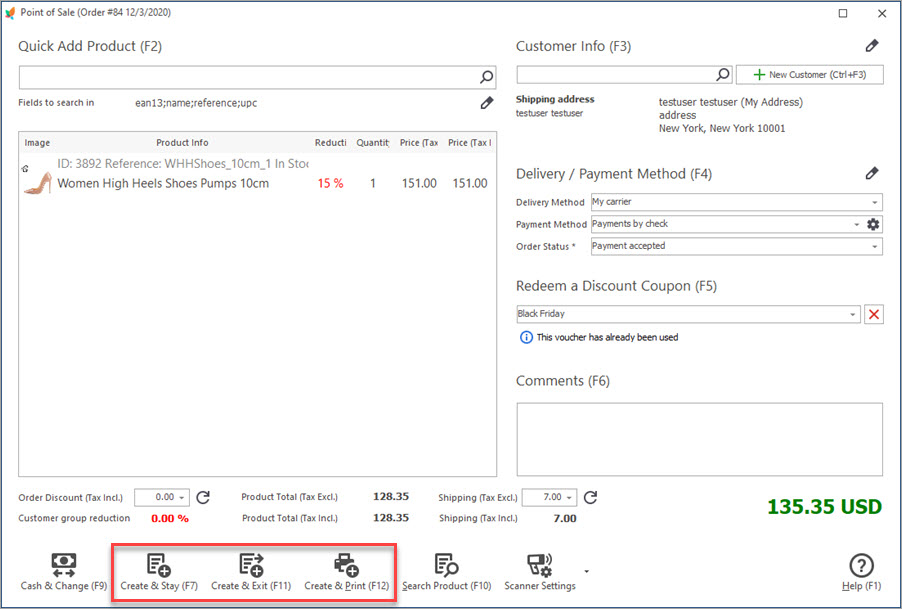 Select Action to Complete the Orders Creation Select Action to Complete the Orders Creation in PrestaShop Store Manager