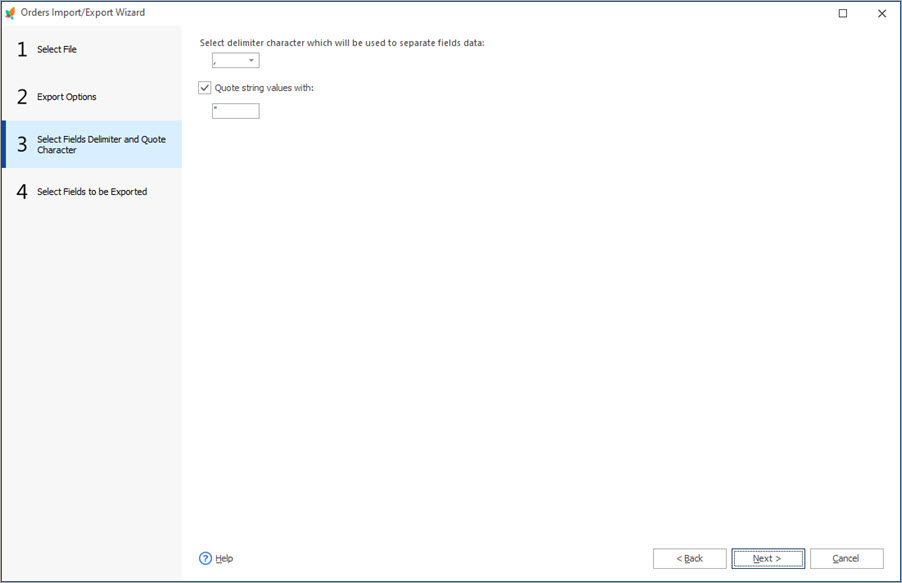 Select Fields Delimiters and Quote Character During Orers Export with Store Manager