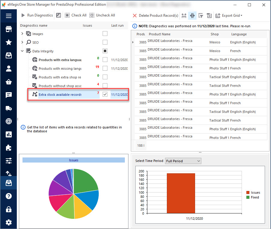 Select Specific Diagnostic Type from Drop-down Select Specific Diagnostic Type from Drop-down in Store Manager