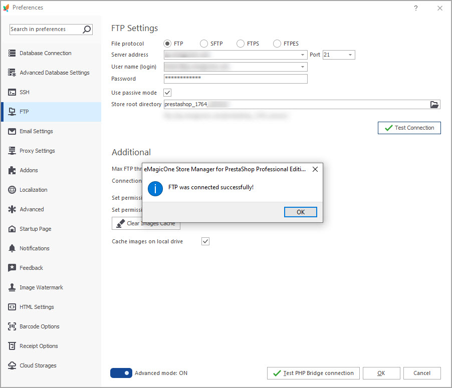 Setup FTP Connection in Store Manager
