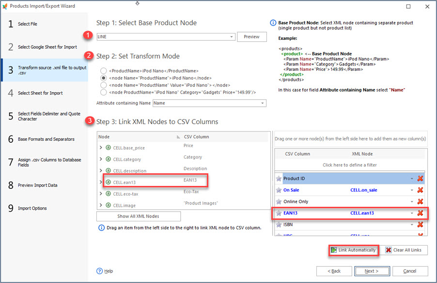 Transform Source XML File to CSV During PrestaShop Products Import with Store Manager