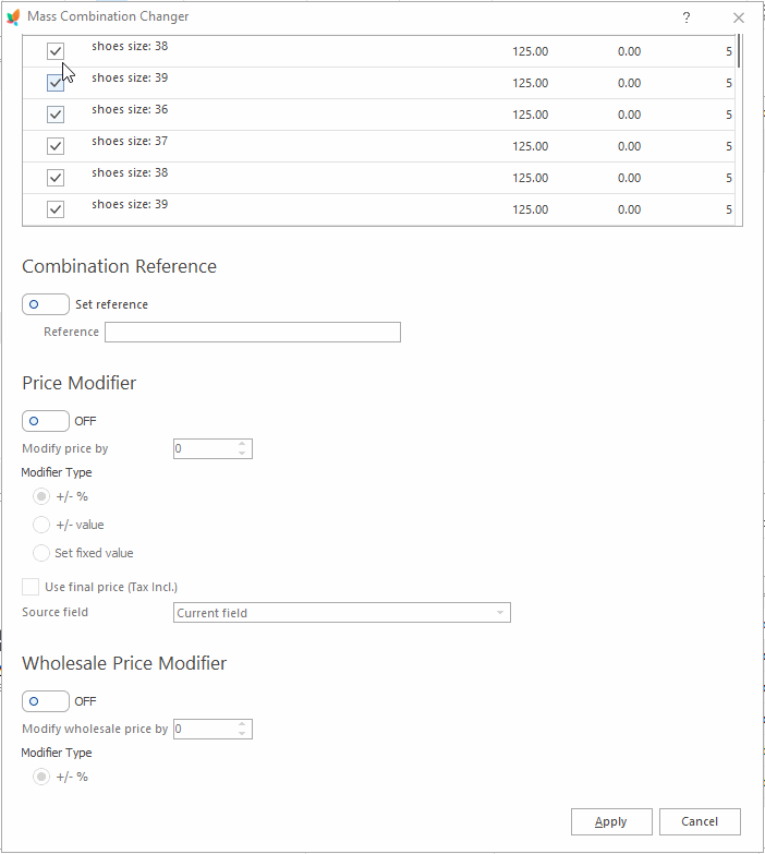 Update Combinations Stock with Mass Product Changer Update Combinations Stock with Mass Product Changer in Store Manager