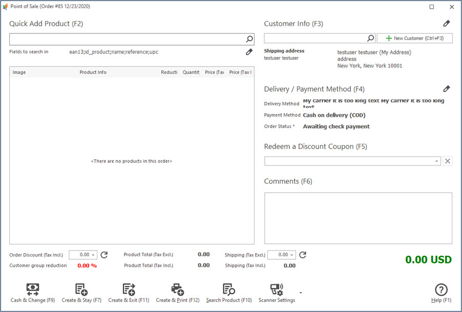 Use Point of Sale for Order Creation with eMagicOne Store Manager