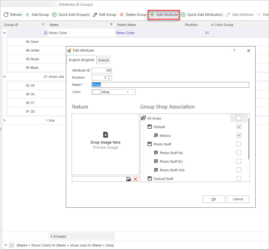 Add New PrestaShop Attribute Values Add New PrestaShop Attribute Values with Store Manager