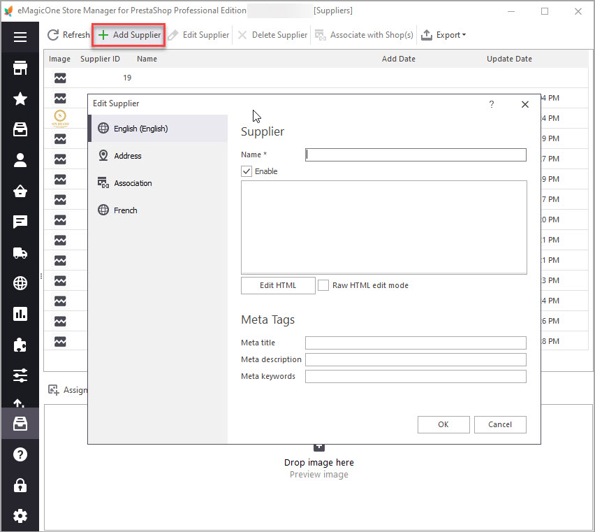 Add New PrestaShop Supplier Add New PrestaShop Supplier with Store Manager
