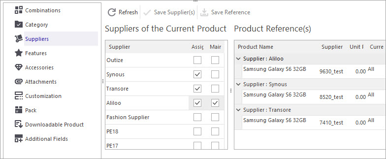Add Suppliers to PrestaShop Product with Store Manager