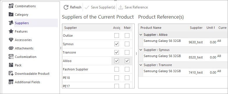 Add Suppliers to PrestaShop Product Add Suppliers to PrestaShop Product with Store Manager