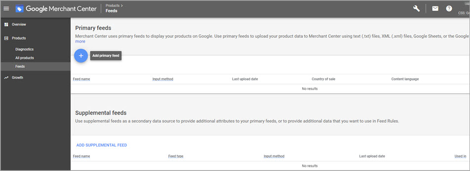 Adding Primary Feed in Google Merchant Center Generated with Store Manager