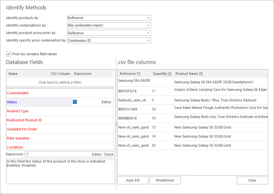 Apply Expression During PrestaShop Products Import with Store Manager