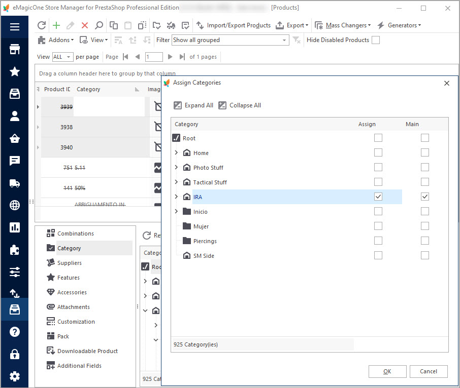 Assign Products to Categrories Massively Assign Products to Categrories Massively with PrestaShop Store Manager