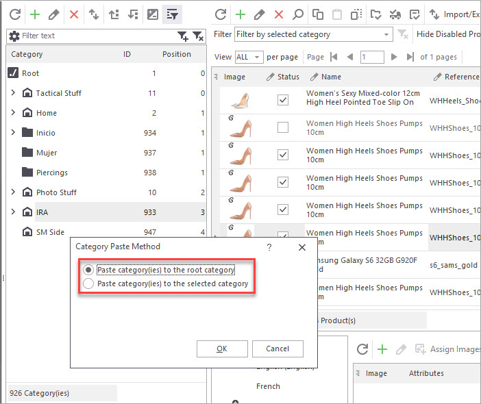 Choose PrestaShop Category List Paste Method Choose PrestaShop Category List Paste Method with Store Manager