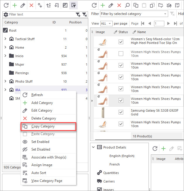 Copy and Paste PrestaShop Categoriesr Copy and Paste PrestaShop Categories with Store Manager