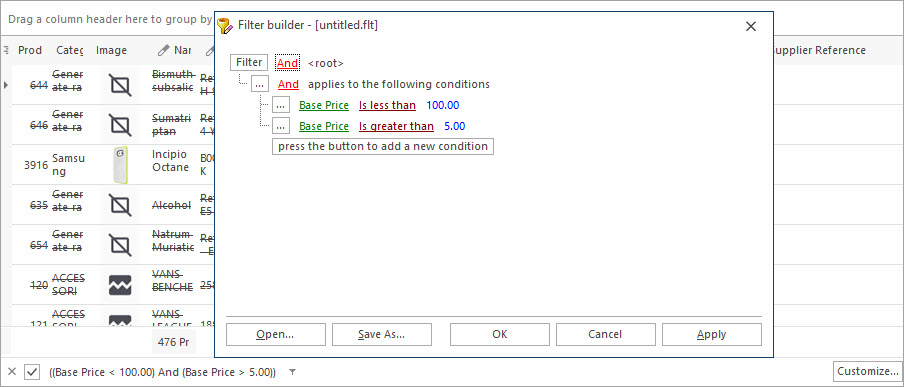 Customize Custom Filter in Store Manager