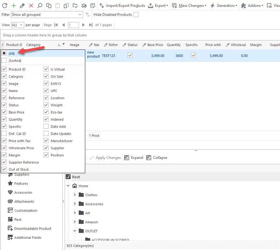 Customize PrestaShop Product Grid Adding Extra Columns