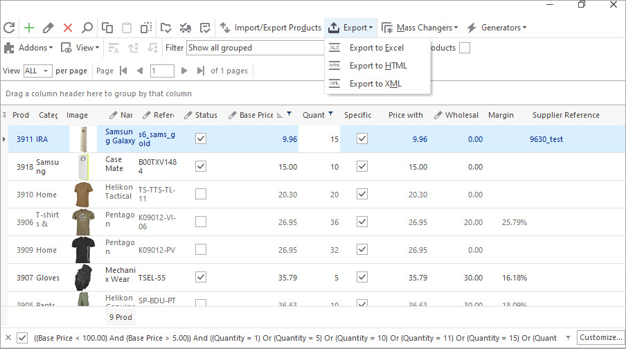 Export Filtered Grid to Excel Export Filtered Grid to Excel with Store Manager