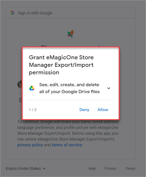 Grant eMagicOne Store Manager Export Import Permission 1 to Manage Files