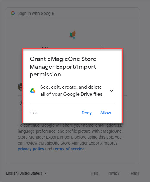 Grant eMagicOne Store Manager Export Import Permission 1 Step