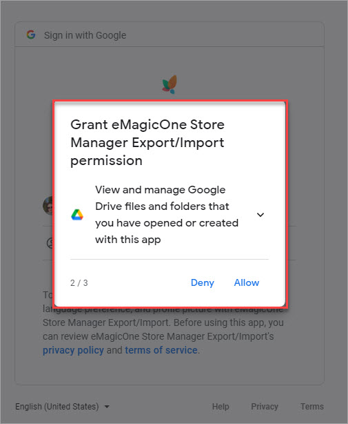 Grant eMagicOne Store Manager Export Import Permission 2 Step