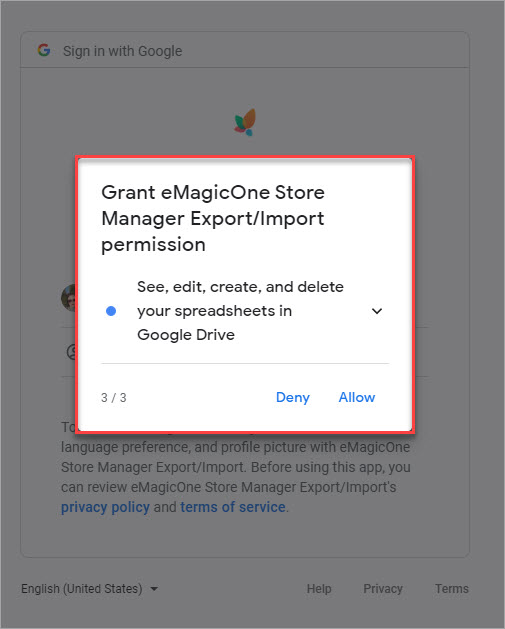 Grant eMagicOne Store Manager Export Import Permission 3 Step