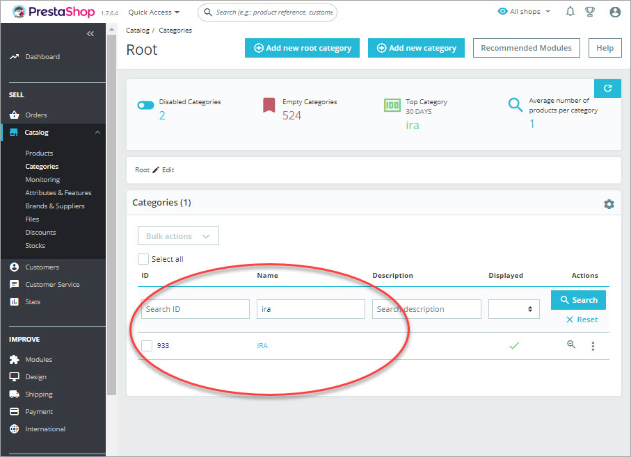 PrestaShop Category Filter Backend Category Filter PrestaShop Backend