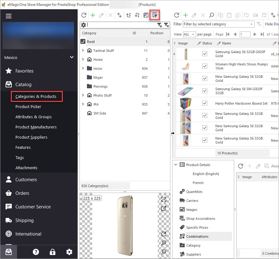 PrestaShop Category List Filter Option PrestaShop Category List Filter Option with Store Manager
