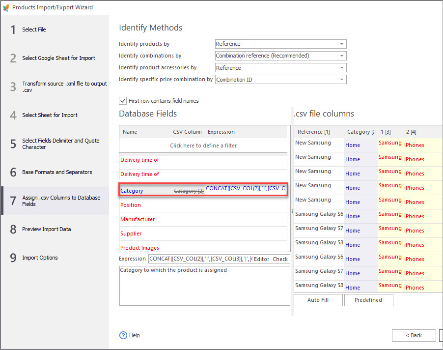 PrestaShop Data Import Categories Sample with Store Manager