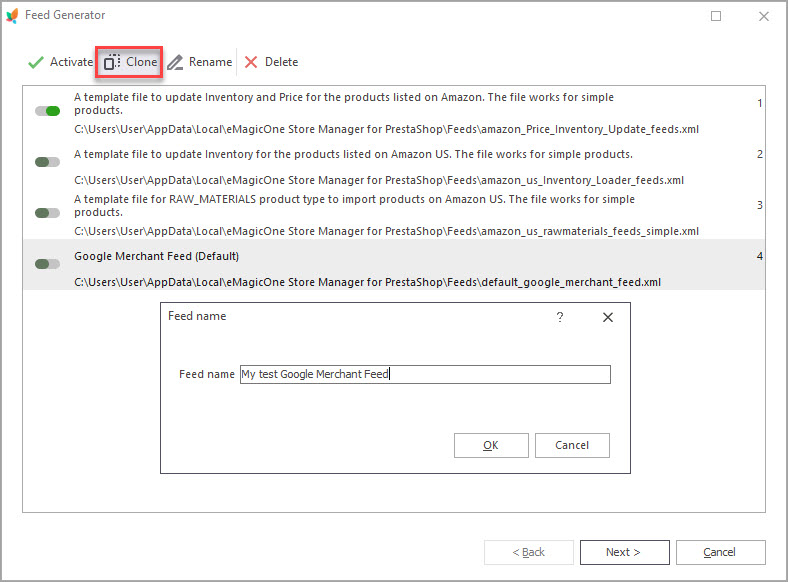 PrestaShop Rename Feed PrestaShop Rename Feed with Store Manager