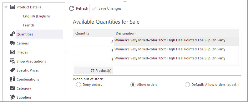PrestaShop Specify Available Quantities Manually PrestaShop Specify Available Quantities Manually with Store Manager