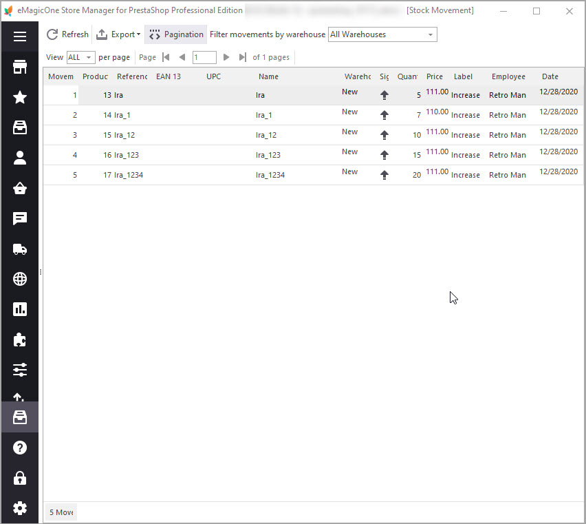 PrestaShop Stock Movements For Inventory Tracking PrestaShop Stock Movements For Inventory Tracking with Store Manager