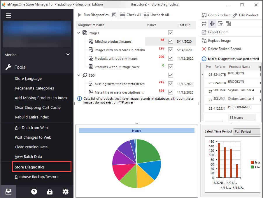 PrestaShop Store Diagnostics with Store Manager