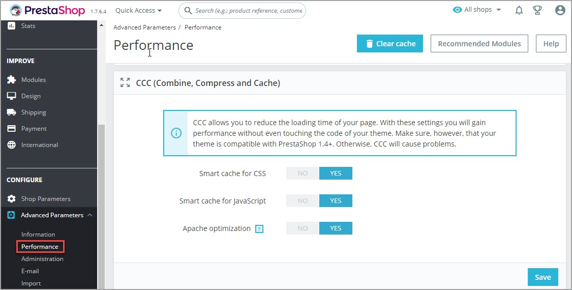 PrestaShop Performance CCC