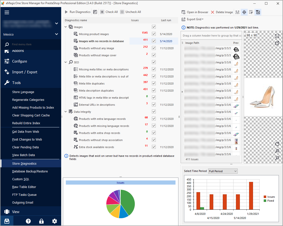 PrestaShop Store Diagnostics Detect Issues