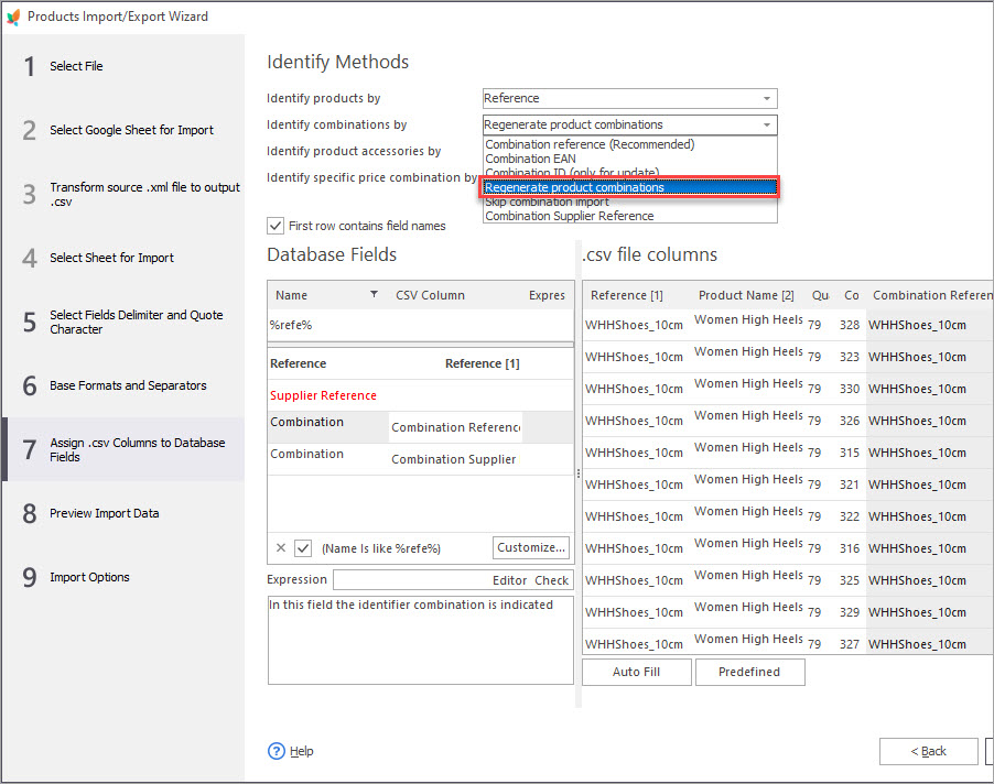 Regenerate Combinations for PrestaShop Products Regenerate Combinations for PrestaShop Products During Import with Store Manager