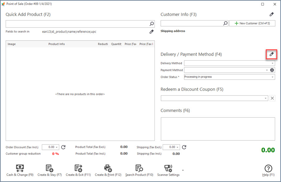 Set Delivery and Payment Methods During Orders Creation with Store Manager POS