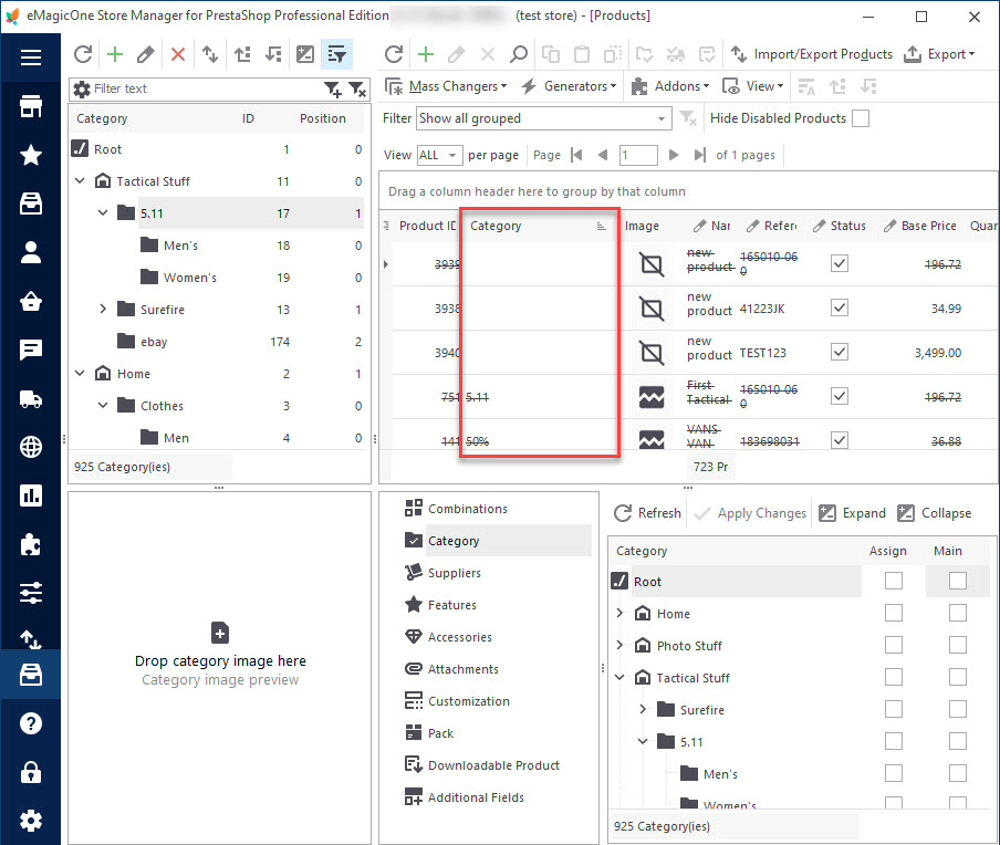 Sort Products by Category with PrestaShop Store Manager