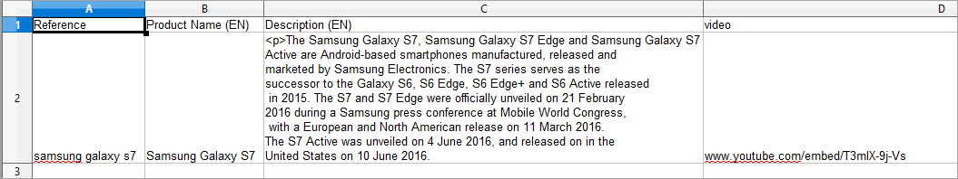 Import Video into Descriptions File Example