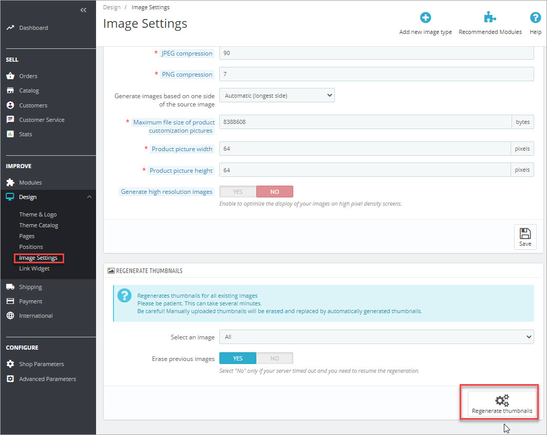 Run image regeneration after import