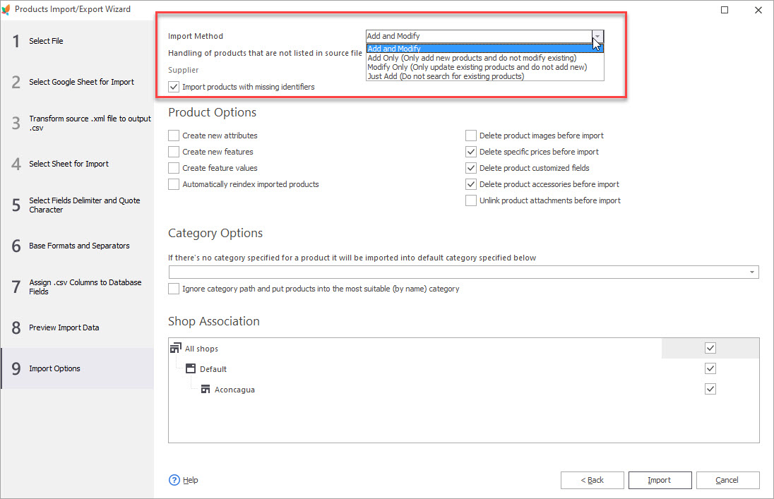 Use appropriate import method to optimize the time of upload